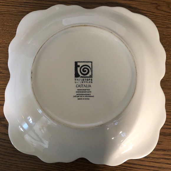 Tabletops Lifestyles Castalia Salad Plates Set of 3. Handcrafted Floral Design - Picture 7 of 14